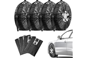 VAIAV Copri Pneumatici Auto, 4 Pezzi 18-22 Pollici Copri Gomme Auto da Garage, Copriruote Auto, Copri Ruota di Scorta con Manico