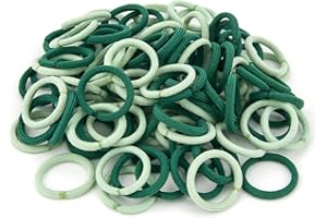 DTXLX 100 Pcs Elastic Hair Ties, Mini colorful Hair bobbles for girls，Ponytail Holders Baby Hair Bands，10 Colors Toddler Hair Bands (Gradient Green)