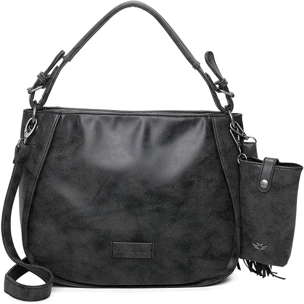 Sac Bandoulière Fritzi Aus Preußen Roja02 - Noir - Cuir Vegan - Vintage - Neuf Avec étiquettes