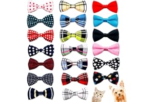 JpGdn 20pcs Dog Collar Bow Ties Puppies Cats Collar Charms Adjustable Slides for Small Medium Puppy Doggies Animals Birthday Party Festival Costume Grooming Accessories