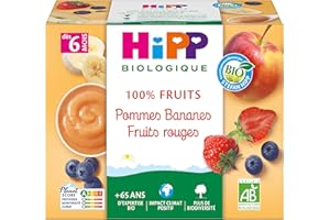 Hipp Coupelles Pommes Bananes Fruits Rouges 4 x 100g
