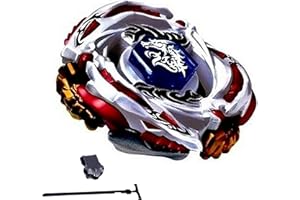 Elrozo Rapidity Meteo L-Drago + Launcher Spinning Top for Metal Fusion 4d Fury Arena, Silver, One Size