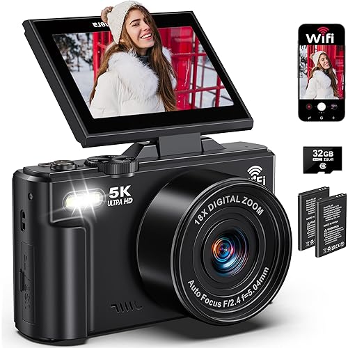 Digital Cameras for Photography - 5K 75MP Vlogging Camera for YouTube WiFi - UHD Autofocus Vlog Camera 3\