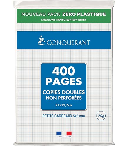 OXFORD Lot De 8 Copies Doubles Grands Carreaux Seyès 500 Pages - Papier 90g Blanc