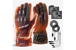 RIDEIRON Gants Chauffants Moto Hiver certifiés CE Niveau 1 KP – Chauffage Jusqu’aux Doigts, 3 Niveaux + Mode Intelligent, Batterie Rechargeable, imperméables, Bandes réfléchissantes(M-XXL)