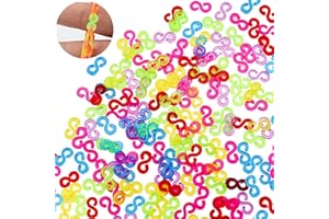 SHENLONG 240 Pieces S Clips Loom Bands Clips Rubber Band Kit Plastic Connectors,Colourful Loom Bands S Clips,Suitable for Craft Making DIY Bracelet Woven Connector Necklace Jewelry Accessories(Color random)