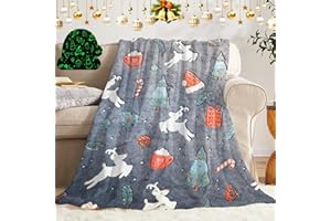 BNREDA Coperta morbida che si illumina al buio 150x200 cm, stampa natalizia Coperta che si illumina al buio, Babbo Natale, renna, albero di Natale Coperta da divano per bambine e bambini (L, 150x200cm)