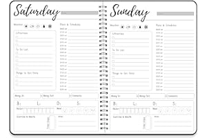 KAICN Work Planner,Daily & Weekly Spiral Planner with Hourly Schedules, To Do List, Tasks, Expense tracker, Undated 7 Days Planner Start Anytime, Flexible PVC Waterproof Cover, 10x7.3 inches