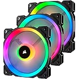Corsair LL120 RGB, Ventilateur de Boitier Dual Light Loop RGB LED PWM 120mm avec Lighting Node et Hub (Triple Pack)