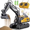 Samtop Remote Control Excavator Toys, 11 Channel 1:20 RC Construction Vehicles, 680° Rotation Hydraulic Car Toys for 4 5 6 7 8 9 10 Year Old Boys Kids, RC Truck Digger Toys Christmas Birthday Gifts
