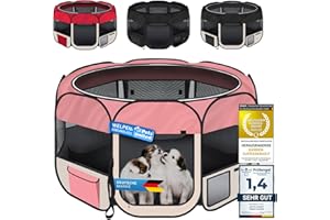 all Pets United Corral para Cachorros Corral para Cachorros; recinto Exterior XXL para Perros, Gatos, Conejos y Animales pequeños en Interiores y Exteriores (Rosa)