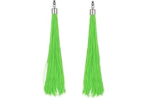 PARTYPRO Boucles d'oreilles Franges Vertes Fluo Adulte - Vert - Taille Unique