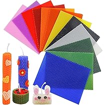 Ubswax Kaarsen Knutselset - 10 bijenwasplaten 20 x 12 cm - Natuurlijke kaarsen - Voor kinderen - Milieuvriendelijk - Voor thuis en op school (Bleu foncé