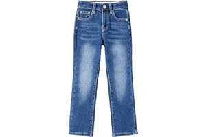 PATPAT Jeans Mädchen Kinder Jeanshosen Ultraflexible Stretch Regular Essentials Fit Straight Leg Jeans mit 5 Taschen für Schüler Schul Outfits Jahreszeitliche Jeans Hosen für Mädchen 3-14 J. 98-164