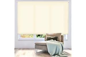 ECOMMERC3 | Estor Enrollable Translúcido Liso 180x175 Ancho x Alto - Estor Enrollable Medida Tela 177x170 - Estor Fácil Instalación a Pared o Techo - Estor Beige