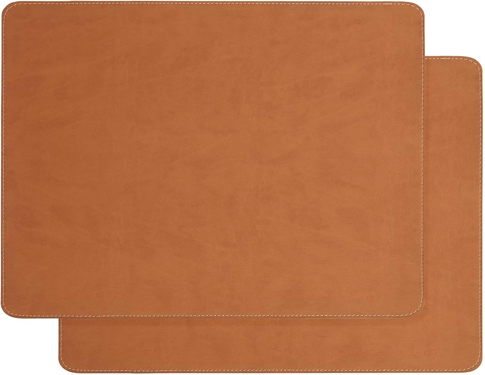 Ocean Home Textile 2'li Taba Renk Deri Amerikan Servis 40 x 30 cm