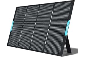 Eco Play 400W Foldable Portable Solar Panel Charger Kit with Adjustable Kickstand, Wire Storage Bag, MC4 Cable, 20% High Efficiency, IP67 Waterproof for Power Station, RV, Camping, Off-Grid