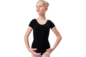 ‎TANZMUSTER tanzmuster Ballettanzug Mädchen Kurzarm - Sally - Gr. 92-170 - aus weicher Baumwolle - Ballettbody Kinder Ballett Trikot