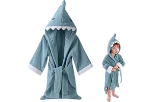 URAQT Baby Badrock, 3D Djur Baby Morgondräkt, Supermjuk Flanell Med Luva Handdukar, Djur Baby Badrock Sovkläder Bebis Gåvor f