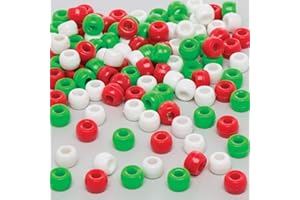 Baker Ross Confezione Risparmio di Perline Natalizie (Pacco da 500) Lavoretti decorativi di Natale per bambini