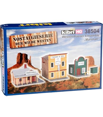 Kibri 38506 – Ensemble De 3 Saloons H0 – Western – Pour Modélisme Ferroviaire – Viessmann Compatible