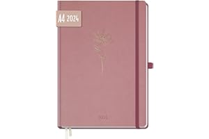 ‎HÄFFT Chäff Wochen-Notiz-Kalender 2024 A4 [Altrosa] Wochenplaner, Notiz-Timer, Terminplaner, Wochenkalender, Organizer, Terminkalender mit Einstecktasche | nachhaltig & klimaneutral