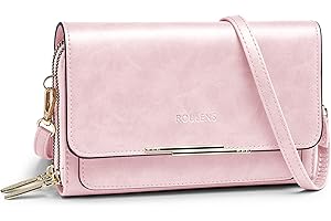 Roulens Borse a Tracolla da Donna,Piccola Borsa per Telefono a Tracolla per Donna con 2 Scomparti Capienti,Borsa Mano PU Pelle Sintetica con Slot per Carte di Credito Cinturino