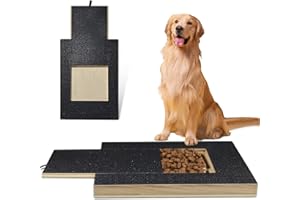 Mauepersu Lijadora de garras para perros con caja para aperitivos y recipiente, placa para rascar para uñas sin estrés, tabla de papel de lija