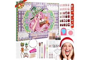 DE'LANCI Calendrier de l'Avent Maquillage 2025, 24 Jours de Compte à Rebours de Noël pour Filles, 24 Pièces de Cadeaux de Maquillage, Kit Complet de Surprise de Fête pour Adolescentes et Femmes
