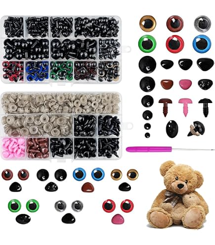 100 Occhi Di Sicurezza Glitterati Per Bambole E Peluche, 18mm, Con Rondella, Colori Assortiti, Non Tossici
