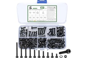 YOUYIDUN 361 Pcs Sechskantschrauben, M3 Zylinderschrauben Innensechskant Schrauben und Muttern und Unterlegscheiben Sortiment Set, Metrisch Sechskopf Fahrrad Gewindeschrauben Muttern Unterlegscheiben