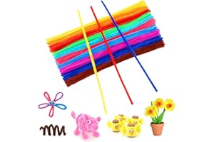 GCQQ 100Pcs Colorful Pipe Cleaners, 6mm*30cm Chenilles Stems Pipe, Chenille Crafts Pipecleaners for DIY & Cleaning
