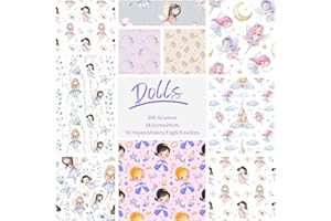 ASENME Carta per scrapbooking, formato A4 Carta decorata (Bambole, 10 unità)