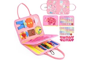 Gralal Busy Board for Toddlers, Montessori Toys for 1-4 Year Olds Girl Gifts Toddler Toys Gifts for 1-4 Year Old Girls Busy Board 1 Year Old Sensory Toys for Autism Travel Learning Educational Toys