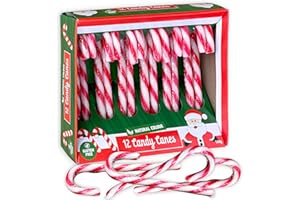 MIJOMA Zuckerstangen 12er-Set | Weihnachtsdeko & Geschenkanhänger | Christbaumschmuck | 12 cm große Candy Canes (Erdbeere)