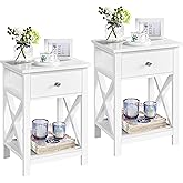 Comodino Shabby Chic Bianco 25x25x70cm - Con Cassetto, Ideale Per Camera Da Letto - Foto 11