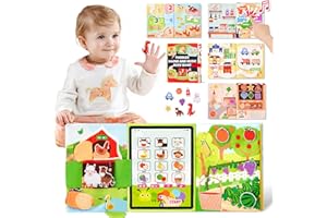 Giant bean Busy Book for Toddlers 1-4, Montessori Toy with Sound Panel for 1 Year Old, Toddler Activity Book for Boys & Girls, Early Development Activity Book, Birthday Gifts, Easter Basket Stuffers