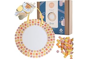 Crafty You Crafty Me - Mosaic Mirror Craft Kits, Creative Activity Gifts, Arts & Crafts Set (Yellow), Made in UK
