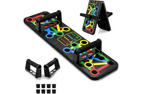 TWINZFIT Premium Foldable Push-Up Board 15 in 1 with Color-Coded Muscle Targets – Portable Fitness Training System for Chest,
