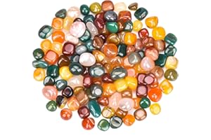 rokrist Mix Edelstein Set, Natural Steine in Verschiedenen Größen, Bunte Trommelsteine für Mitgebsel Kindergeburtstag, Heilsteine, Schatzsuche und Hause Dekoration 10-15cm