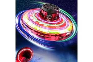 PEKOIU Flying Spinner Mini Drone, Hand Controlled Flying Fidget Spinner Toys, Fly Orbi Pro Boomerang Drone For Kids Adult, Cool Stuff Gadgets Gifts for Boys Girls Teens 8 9 10+ Year Old Indoor Outdoor (Red)