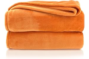 heimtexland Kuscheldecke flauschig Flanell Wohndecke warm Oekotex Tagesdecke Überwurf Sofadecke fusselfrei Fleecedecke Super Soft XL Decke 150x200 cm Typ380 Orange