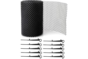 Haofy Rännskyddsnät 18x800 Cm Plast Lövskydd Kåpa Nät för Hängrännor Stuprör Dräneringsrör med 10 Clips Krokar