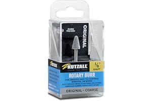 Kutzall Original Fresa Conica, Albero da 1⁄8", Grana grossa - Accessorio Falegnameria per Attrezzi Dremel, Foredom, Milwaukee. Carburo di Tungsteno Abrasivo, 1⁄4" (6.3mm) X 1⁄2" (12.7mm), T-14-E