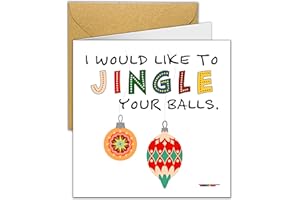 DEDIMI Christmas Cards Rude | Funny Xmas Card | For Boyfriend Husband Men Him | Fun Pun 'Jingle Your Balls'