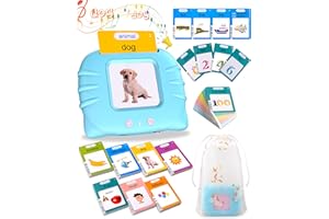 KLOIRA 510 Words Talking Flash Card Speaking English, British English Early Educational Toys for 2 3 4 5 6 Year Old Baby Boys Girls, Pronunciation Lerning Toys Blue Birthday Gifts