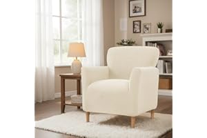 LiveGo Stretch Banquet Armchair Slipcover, Knit Chair Covers with Arms, Non-Slip Waterproof Chair Slipcover for Living Room, Office, Reception, and Pet-Friendly Furniture Protector (Beige)