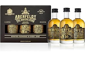 Aberfeldy Highland Scotch Single Malt Whisky Coffret Dégustation, 12, 16 & 21 ans, 40 % vol., 3 x 5cl/50ml