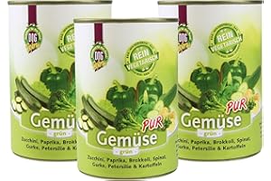 Schecker Nassfutter - Gemüse PUR - grün - getreidefreies Hundefutter - 3 x 410 g Menge - kalorienarm - Diätfutter - Schonkost