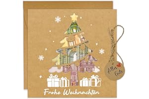 JOYEASE Geldgeschenk Weihnachten, Geldkarte Weihnachten mit Weihnachtsbaum-Motiv, Weihnachtskarte Geldgeschenk mit Umschlägen, Kreative Weihnachtsgeschenke
